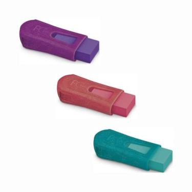 Imagem de kit Apontador Com Deposito FC Mix Glitz Com Borracha 3 Unidades Faber-