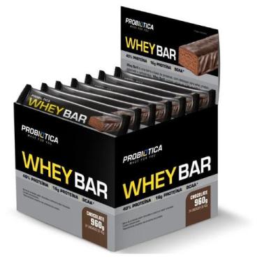 Imagem de Whey Bar (Caixa c/ 24un de 40g ) Probiótica - Max Titanium, Chocolate
