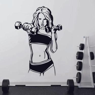 Imagem de Adesivo de Parede Decorativo Academia Musculação Mulher 2249 - V3 Shop