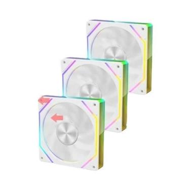 Imagem de Ventoinha De Resfriamento Para Gabinete De Computador 12CM ARGB Ice Wh