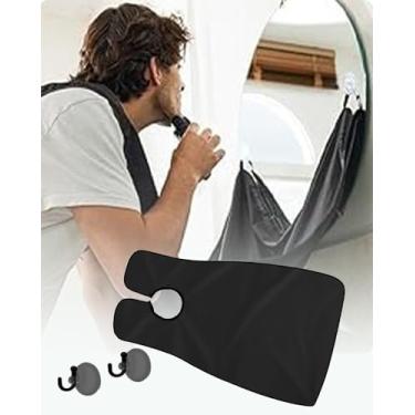 Imagem de Avental de barba masculino com ventosas, capa de barbear ajustável para cuidados pessoais, marido, namorado, pai, presente de dia dos pais - preto