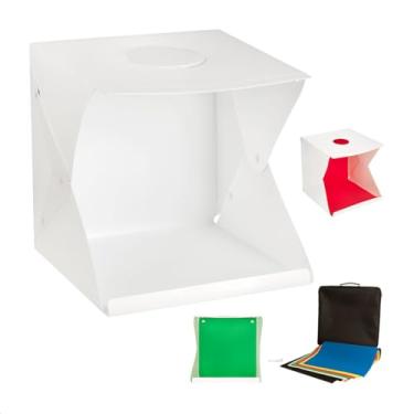 Imagem de SOU FOTO Mini Estúdio Fotografico 40x40 com 6 Fundo Infinito e Dupla Fita LED para Fotos de Produtos