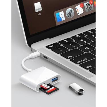 Imagem de Pacote com 2 leitores de cartão SD USB C, adaptador de cartão de memória USB-C/tipo C para iMac, iPad Pro Air Mini, MacBook Pro Air, Galaxy, MicroSD/SD