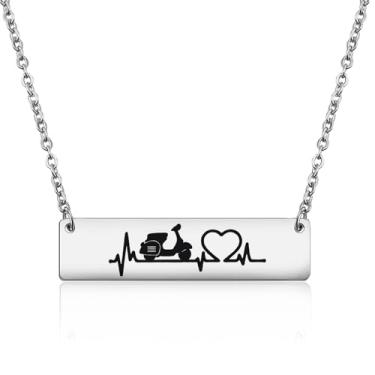 Imagem de SEIRAA Colar de scooter italiano, presentes para ciclomotor, motociclista, presentes de motoqueiro, joias de scooter, 1, Aço inoxidável, Sem Pedra Preciosa