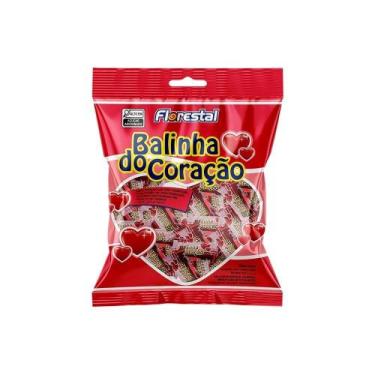 Imagem de Bala florestal coracao recheada morango 500g