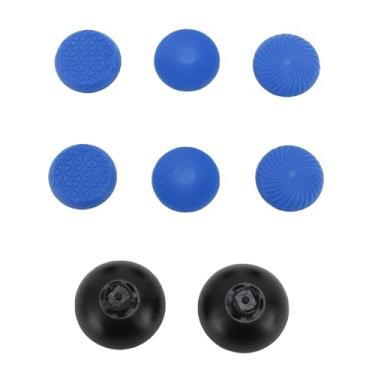 Imagem de Universal Thumbstick Grips, 8 in 1 Controller Joystick Caps Kit with 3 Heights, Non Slip Replaceable Analog Stick Covers for Switch Pro (Blue)