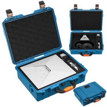 Imagem de Starlink Mini estojo rígido de viagem – Bolsa de transporte de EVA impermeável com trava segura personalizada para mini roteador Starlink, fonte de alimentação, proteção à prova de choque para