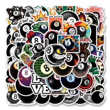 Imagem de 62pcs 8 Ball Stickers Pack, Cartoon Cute Vinyl Waterproof Decals for Water Bottle,Laptop,Phone,Skateboard,Scrapbooking,Bumper for Kids Teens Adults Fans for Party Supply