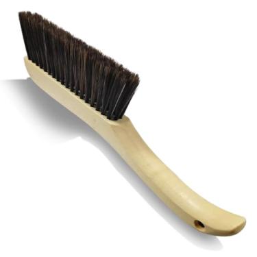 Imagem de Escova de pó de madeira para interior automotivo, escova de detalhes de carro de cabo longo, espanador macio automotivo multiuso para painel, oficina, ventilação de ar, claraboia (alça curva)