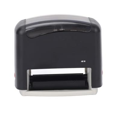 Imagem de RiToEasysports Carimbo Auto-tintado de Borracha Personalizável Com Tinta Vermelha, Marcador Automático de Documentos para Escritório, Escola, Casa, Abs, 48x18mm, Concha Preta