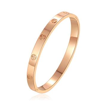 Imagem de YUFANHY Bracelete de amor banhado a ouro 18 quilates pulseira de amor para mulheres novidade e mãe filha pulseira joia oval testemunha o amor aniversário de casamento para casal, 2.36, Aço inoxidável, Zircônia cúbica