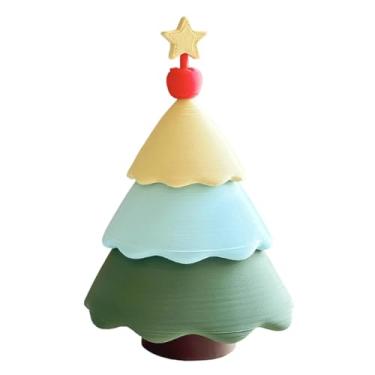 Imagem de YIJU Caixa de joias em formato de árvore de Natal, peça decorativa, artesanato, presente para festivais, organizador de joias colecionável pequeno.