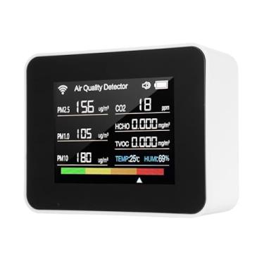 Imagem de Medição de Ar WiFi 13 em 1 Detecta Indoor ₂ TVOC HCHO PM2 5 PM1 0 PM10 Umidade Temperatura com Data Alarme Timer Cronôme