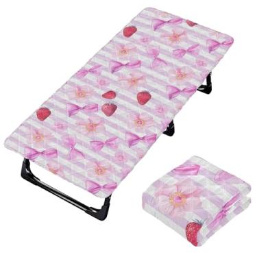 Imagem de Burbuja Lençol de berço de flores pastel para crianças, lençol de cochilo acolchoado portátil com faixa elástica para meninas e meninos, lavável na máquina, 63,5 x 127 cm