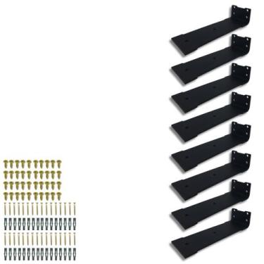 Imagem de 8 Suportes 20cm Formato Largo Para Prateleira Mão Francesa Estilo Mode