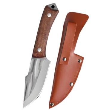 Imagem de Cortador rústico forjado à mão com bainha para churrasco de carne com osso