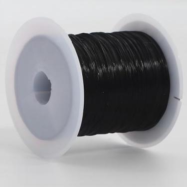 Imagem de Cordão elástico para pulseiras de 0,6 mm, 50 m, cordão elástico para fazer pulseiras, fio invisível para artesanato com miçangas, suprimentos para fabricação de joias, linha de pesca transparente