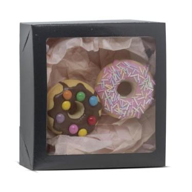 Imagem de 20 Caixas de Papel Cartão ou Kraft Com Visor- 15x15x4  - Kaiambá Embal