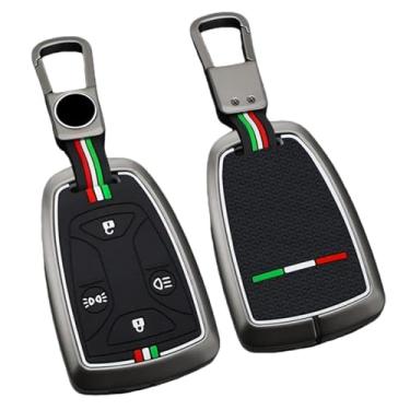 Imagem de Capa de chave fob compatível com scania caminhão pesado r/g/p/s série chaves liga de zinco porta-chaves do carro capa protetora(4 Buttons Grey)