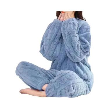 Imagem de Conjunto De Pijamas De Inverno plus Size Para Mulheres, Blusa De Manga