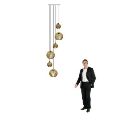 Imagem de Lustre Pendente Para Sala Pé direito Alto 5m MBM - Marfim - Otago