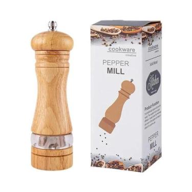 Imagem de Moedor De Pimenta Manual Com Núcleo De Acrílico, Borracha, Madeira E C