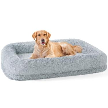 Imagem de ZOMISIA Cama extra grande para cães – Cama para cachorro GG com capa removível lavável, sofá fofo impermeável para animais de estimação com espuma de ovo de suporte e fundo antiderrapante, cinza