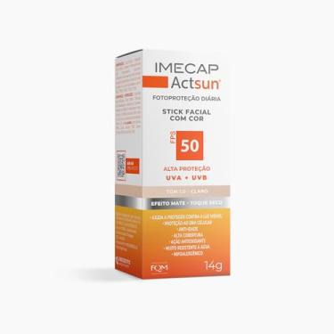Imagem de Imecap Actsun FPS 50 14g – Protetor Solar Facial em Bastão com Cor 1.0 Claro