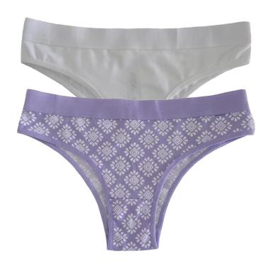 Imagem de Kit com 2 Calcinhas Estampada/Lisa 6384 Basic +