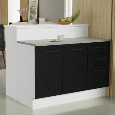 Imagem de Ilha de Cozinha com Bancada e Balcão 120 cm Agata Madesa