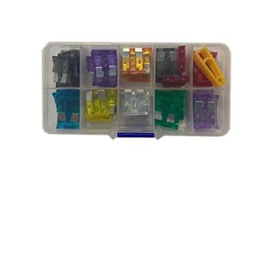 Imagem de Conjunto de fusível de carro combinado 50/100 peças para carros tipo lâmina automotiva fusíveis 2/3/5/7,5/10/15/20/25/30/35A com caixa e clipe (cor: 50 peças fusível médio)