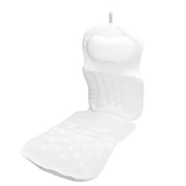 Imagem de SUNGOOYUE Travesseiro de Banheira, Almofada de Banho de Encosto de Cabeça de Spa de Malha Respirável de Alta Elasticidade Com Ventosas para Pescoço e Suporte Traseiro