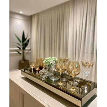 Imagem de Bandeja Espelho Bronze 50x25 Luxo Mesa Sala Jantar - Inova Decor