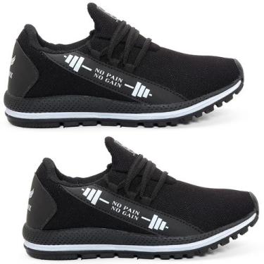 Imagem de Kit 2 pares de Tênis Esportivo Unissex Haymax Cross Corrida, Preto bra