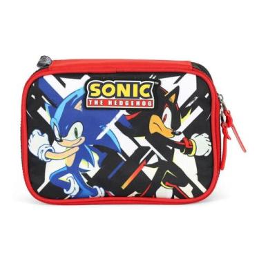 Imagem de Estojo Escolar Grande Box Menino Porta Lápis 100 Pens Sonic - Luxcel