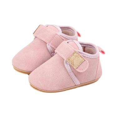 Imagem de Sapatos De Caminhada De Solado De Borracha Em Cores Sólidas Para Bebês