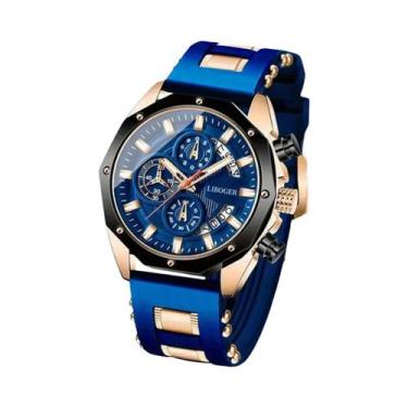 Imagem de Relógio De Quartzo Masculino Com Pulseira De Silicone, Função De Data,