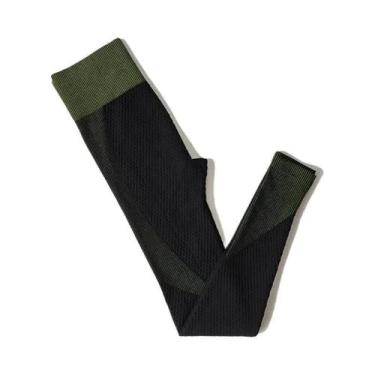 Imagem de Leggings De Fitness Femininas Sem Costura De Cintura Alta Com Controle