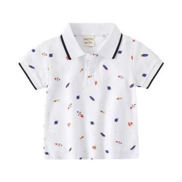 Imagem de Camisetas Polo De Algodão Para Meninos De 0 a 7 Anos, Manga Curta, Rou