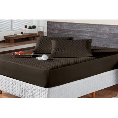 Imagem de Protetor Colchao Queen Impermeavel Matelado Aquarela 01 Peça - Marrom