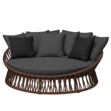 Imagem de Chaise área Externa Monza Alumínio Corda Náutica Trama Marrom