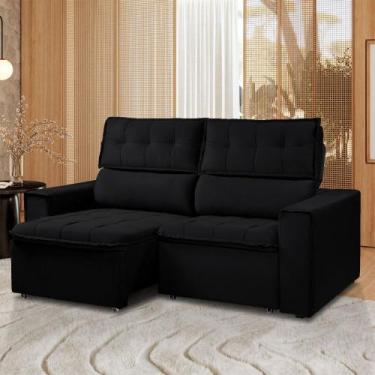 Imagem de Sofá Para Sala Reclinavel Estofado Cancún 200cm Veludo - Star Confort,