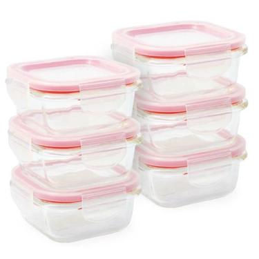 Imagem de Kit Mini Potes Herméticos De Vidro Tampa Com Trava 6 Peças - Wincy