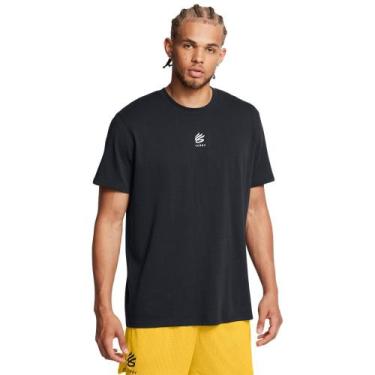 Imagem de Camiseta de Basquete Masculina Under Armour Hvyweight, Preto, 2GG