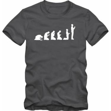 Imagem de Camiseta Masculina Plus Size Estampa Oração Fé Jesus Algodão Manga Cur