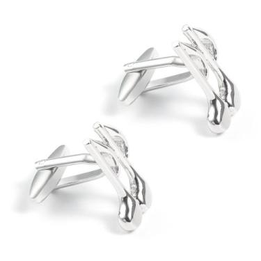 Imagem de Cufflinks, banhado a prata, Music Note Copper, 11g para homens - yiwei