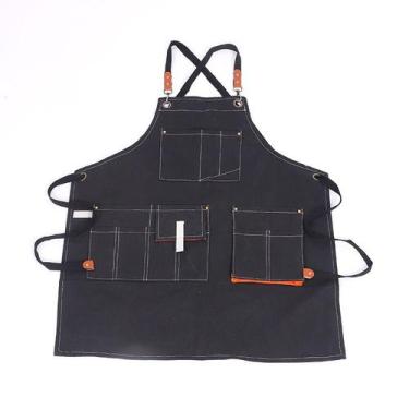 Imagem de Avental de trabalho em lona para homens e mulheres com vários bolsos p