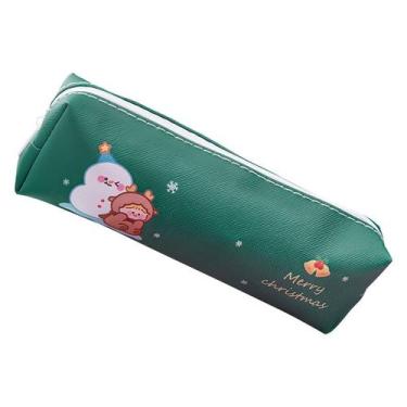 Imagem de Estojo de lápis Cute Christmas Cartoon Reindeer Girl PU Leather - yiwe