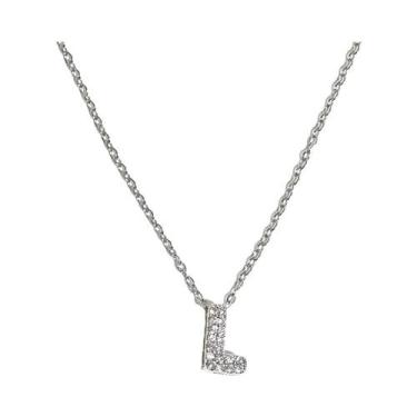 Imagem de Colar Feminino De Letras Em Prata Com Design De Balão, Cadeia De Aço I