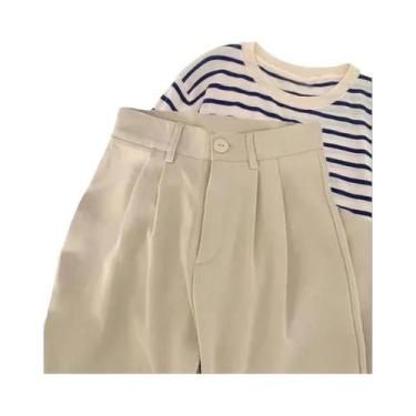 Imagem de Calças de Alfaiataria Femininas Preta - Cintura Alta, Modelagem Reta, 